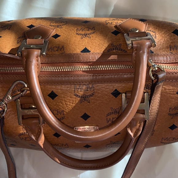 EUC MCM Cognac Visetos 2 way satchel - Picture 8 of 15